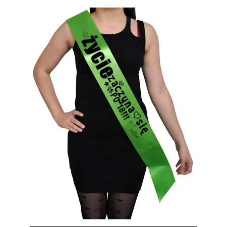 Szarfa LIMONKA Osiemnastka Życie zaczyna się po 18